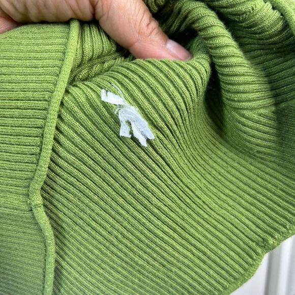 Maeve By Anthropologie Pistachio Lime Green Ribbed Stretchy Turtleneck Sweater M - Picture 7 of 9